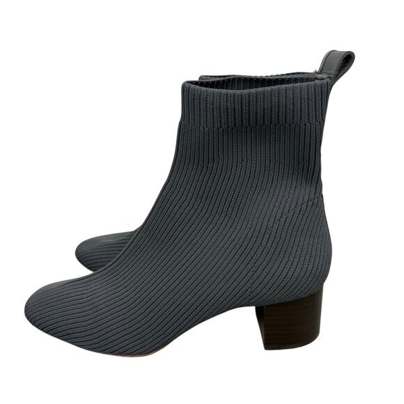 EVERLANE Boots Womens 7.5 Gray The Glove Boot Ribbed Knit Heel Minimalist - Picture 5 of 9